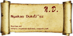 Nyakas Dukász névjegykártya